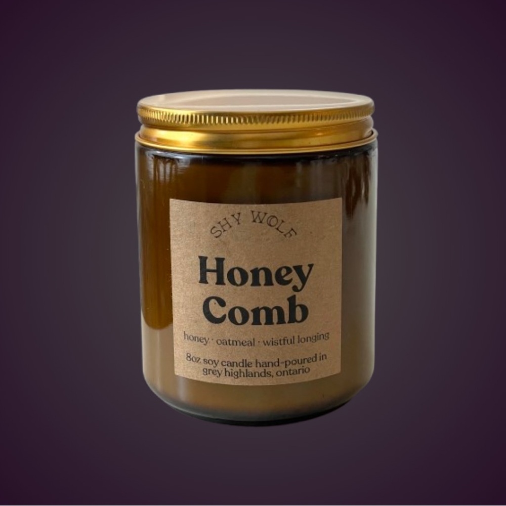 Shy Wolf Honeycomb 8 oz candle unused honey oatmeal cozy